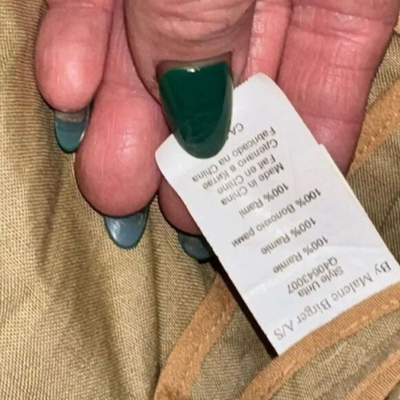 NWOT By Malene Birger BOHO Rita Khaki/Beige Bead Embellished jacket size 8 USA - Picture 10 of 10